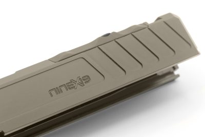 NineX19 X1 RMR Cut Slide for Glock 34 Gen 3 - FDE Cerakote Side Detail