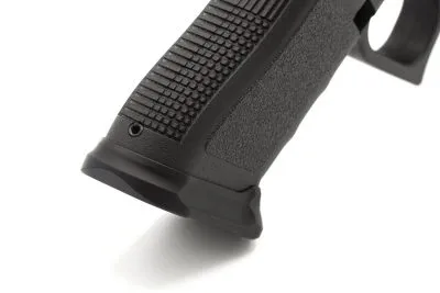 NineX19 Enhanced Magwell for Glock 17/34/45 - Black Magwell Installed Detail Rear
