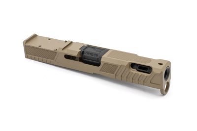 NineX19 Vapor Ported Barrel & Slide Combo for Glock 19 Gen 4/5 Hybrid - Black Barrel - FDE Slide