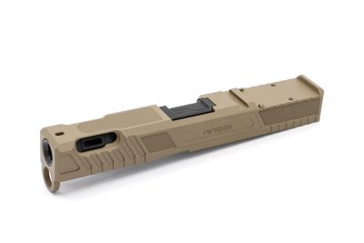 NineX19 Vapor Ported Barrel & Slide Combo for Glock 19 Gen 4/5 Hybrid - Black Barrel - FDE Slide